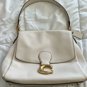 Authentic white leather Coach bag